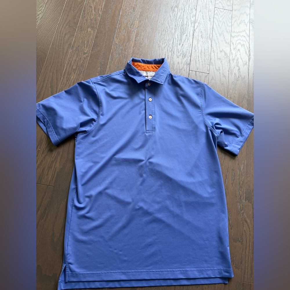 Carnoustie Polo Shirt Mens Medium periwinkle Blue Short Sleeve Performance Golf